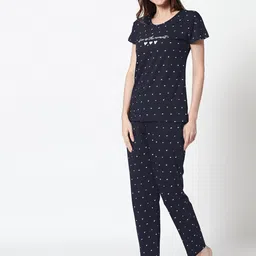 Zeyo Geometric Printed Short Sleeves Night suit image 4