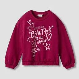 Juniors by Babyshop Girls Typography Printed Cotton Pullover Sweatshirt-picture-17