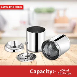 panca Filter Coffee Maker Big Size,6 to 8 Cups,400ml Stainless Still Drip Coffee Maker 8 Cups Coffee Maker image 5