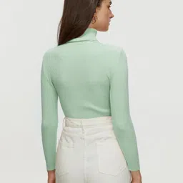 icw Formal Regular Sleeves Solid Women Green Top image 2