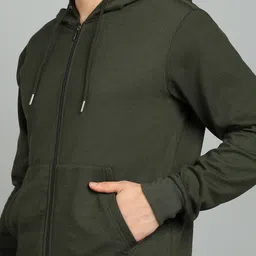 adyavastram Men Full Sleeve Solid Hooded Sweatshirt image 3