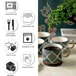cdi Grey Textured Ceramic 180 ml (Set of 4 ) Tea Cups image 4