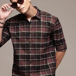 The Roadster Life Co. Relaxed Fit Checked Drop-Shoulder Sleeves Pure Cotton Casual Shirt-picture-11