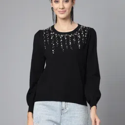 Mafadeny Black Embellished Sweater-picture-12