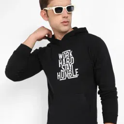 Campus Sutra Black Regular Fit Printed Hooded Sweatshirt-picture-30