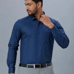 Ramraj Indigo Cotton Regular Fit Shirt-picture-1