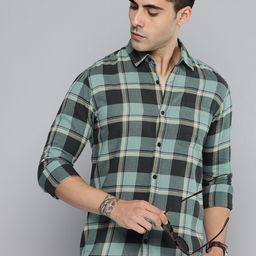 Mufti Slim Fit Checked Pure Cotton Casual Shirt-picture-33
