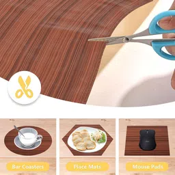 Kuber Industries Brown 3 Pieces Printed Water Resistant Shelf Liner image 4