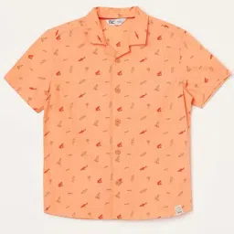 Fame Forever by Lifestyle Kids Coral Pink Cotton Printed Shirt-picture-19