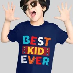 Kiddy Viddy Boys Typography Printed Round Neck T-shirt-picture-34