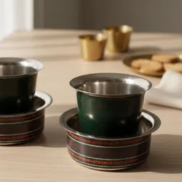 Peepul Tree 4Pcs Diwali Diyas & Dabbara Home Gift Set image 3