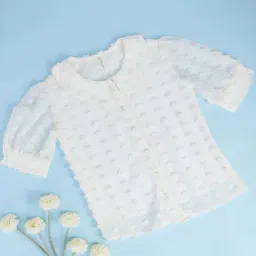Pantaloons Junior Kids Off-White Cotton Textured Pattern Top-picture-27