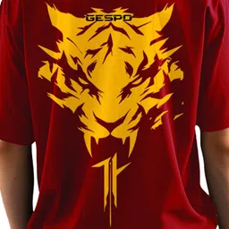 AUSK Graphic Printed Round Neck Drop-Shoulder Sleeves Pure Cotton Oversized T-shirt image 3