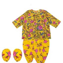 BownBee Boys Printed Top with Dhoti Pants image 3