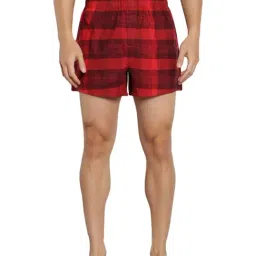 Calvin Klein Red Cotton Regular Fit Checks Boxers-image-86