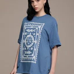 The Roadster Life Co. Printed Drop-Shoulder Sleeves Oversized T-shirt image 3