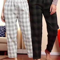 Kryptic Green & Beige Cotton Relaxed Fit Printed Lounge Pants - Pack of 2-picture-41