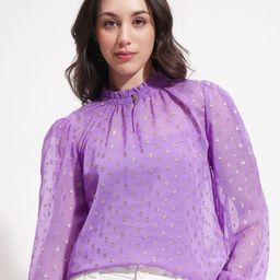 Vishudh Women Keyhole Neck Puff Sleeves Top-picture-12