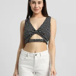 Forever 21 Black Printed Crop Top-picture-14
