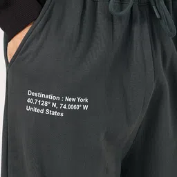 Styli Men Oversize Open Hem Cotton Jogger With Minimalist Graphic image 3