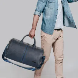 kenneth cole accessories Kenneth Cole Unisex Durable PU Travel Duffle Bag with Detachable Strap - Navy Blue-picture-12