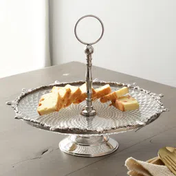 De Maison Decor Crystal Spike Cake Stand In Silver-image-40
