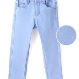 Babyhug Denim Full Length Jeans with Stretch Solid Colour - Light Blue-picture-36
