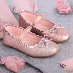 boyz n galz Shimmer Bow Applique Detiled Ballerina - Pink-picture-29