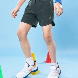 Pine Active Woven Ultra Light Above Knee Length Solid Shorts with High Stretch Inner Tights - Grey-picture-29