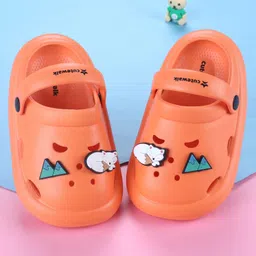 Cute Walk by Babyhug Clogs with Backstrap with Fox Appliques - Orange-picture-15
