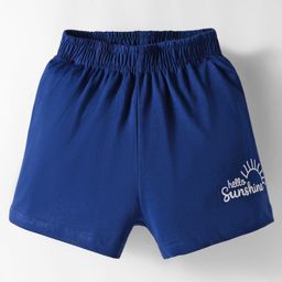 Kookie Kids India Single Jersey Knit Above Knee Length Short With Text Print - Navy Blue-picture-38