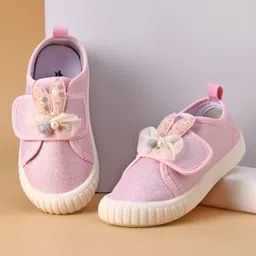 Cute Walk by Babyhug Casual Shoes with Velcro Closure And Bow Applique - Pink-picture-27