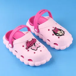 Cute Walk by Babyhug Disney Clogs With Back Strap Closure & Minnie Mouse Graphics - Pink image 2