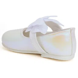 Mine Sole Shimmered Bow Applique Detailed Mary Jane Ballerinas - Silver image 3