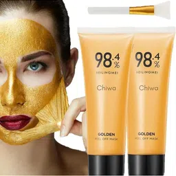 CHIWA Set Of 2 Golden Peel Off Mask - 120 ml Each With Brush-picture-28