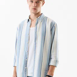 Snitch Men Slim Fit Multi Stripes Striped Casual Shirt image 1