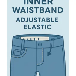 Tales & Stories Denim Woven Stars Foil Printed Net Detailed Trousers - Black image 4