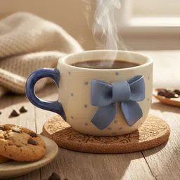 The Decor Lane Blue & White Graphic Printed Ceramic Glossy Mug 400 ML-picture-16