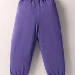 Olio Kids Looper Knit Full Sleeves Winter Wear Suits Set with Souls Text Print - Purple image 5