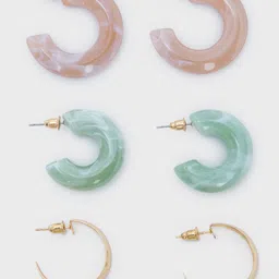 20Dresses Set Of 3 Blue & White Hoop Earrings image 3