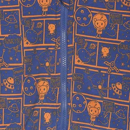 MINI KLUB Boys Blue & Orange Printed Hooded Sweatshirt image 2