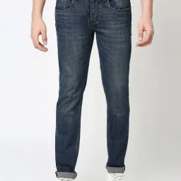 Dragon Hill Indigo Blue Slim Fit Lightly Washed Jeans-image-20