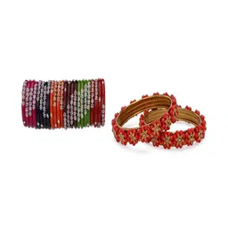 SOMIL Set Of 26 Stone-Studded Bangles image 1