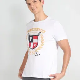 U.S. Polo Assn. Denim Co. Ivory Cotton Muscle Fit Printed T-Shirt-image-6