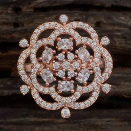 Kushal's Fashion Jewellery Rose Gold-Plated Cubic Zirconia Stone-Studded Finger Ring-image-77