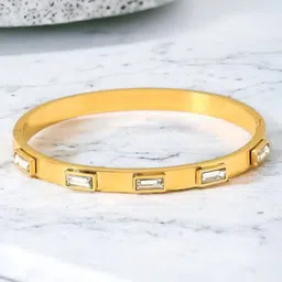 Jewels Galaxy Women Crystals Gold-Plated Bangle-Style Bracelet-picture-21