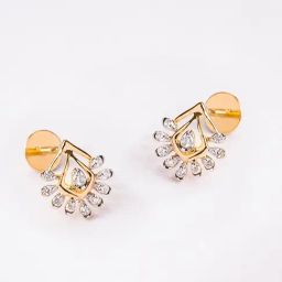 P.N.Gadgil Jewellers 14k Gold Ignature Flora Stud Diamond Earrings For Women-picture-9