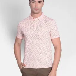 Crimsoune Club Peach Slim Fit Printed Polo T-Shirt-image-35