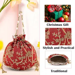 Kuber Industries Set Of 3 Embroidered Potli Bag image 4
