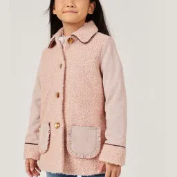 One Friday Girls Peach Regular Fit Overcoat-picture-17